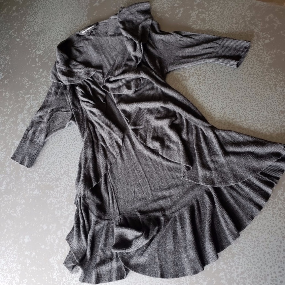 Express - Grey - 3/4 Sleeve - Flowy Cardigan - XS